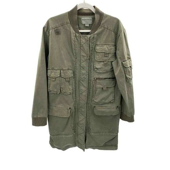 MARRAKECH Anthropologie Military Utility Jacket Womens Medium‎ Army Green Cotton - Picture 1 of 8